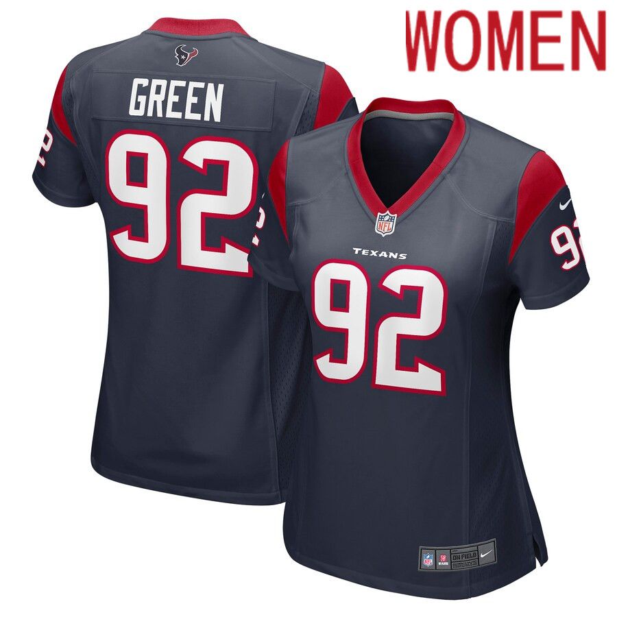 Women Houston Texans #92 Rasheem Green Nike Navy Game Player NFL Jersey->women nfl jersey->Women Jersey
